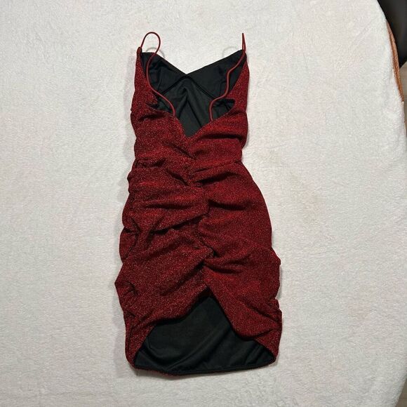 SHEIN Draped Neck Glitter Bodycon Dress - Picture 2 of 3